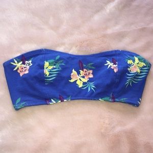 Blue Floral Bandeau